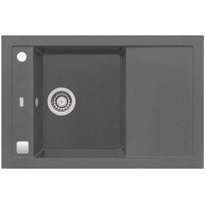 Alveus Formic - Fregadero De Granito 76x50 Cm, Con Control De Desagüe, Steel 1108030 Alveus Formic - Fregadero De Granito 76x50 Cm, Con Control De Desagüe, Steel 1108030