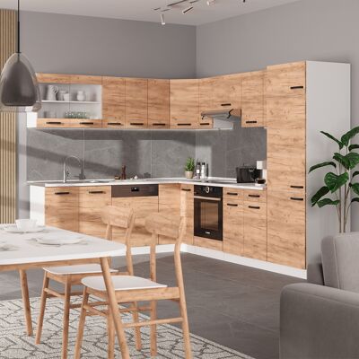 Vicco - Cocina Esquinera R-line, Oro Potencia Roble/blanco, 227 X 287 Cm Et Mármol Vicco - Cocina Esquinera R-line, Oro Potencia Roble/blanco, 227 X 287 Cm Et Mármol