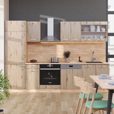 Vicco - Mueble De Cocina R-line, Roble Artesanal/roble Dorado, 300 Cm , Et Mármol Vicco - Mueble De Cocina R-line, Roble Artesanal/roble Dorado, 300 Cm , Et Mármol