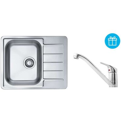 Alveus Conjuntos De Cocina - Conjunto De Fregadero Line 110, Grifo Riviera + Regalo, Cromo Seta741 Alveus Conjuntos De Cocina - Conjunto De Fregadero Line 110, Grifo Riviera + Regalo, Cromo Seta741