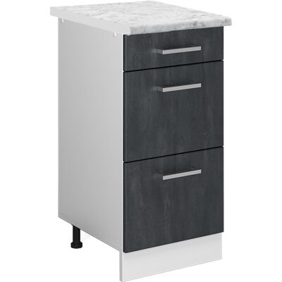 Vicco - Mueble Bajo De Cocina R-line, Hormigón Negro, 40 Cm Et Mármol Vicco - Mueble Bajo De Cocina R-line, Hormigón Negro, 40 Cm Et Mármol