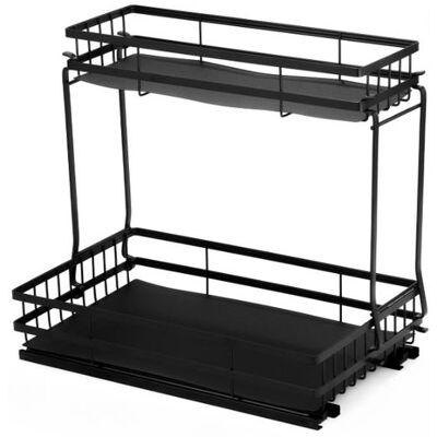 OEM Estantería De Almacenamiento Bajo El Fregadero Con Cestas Deslizantes, Organizador Multinivel Para Cocina Y Baño, Color Negro. OEM Estantería De Almacenamiento Bajo El Fregadero Con Cestas Deslizantes, Organizador Multinivel Para Cocina Y Baño, Color Negro.