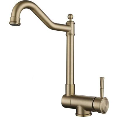 OEM Grifo Mezclador De Cocina Plegable, Grifo De Cocina Con Caño Giratorio Para Fregadero Junto A La Ventana (oro Cepillado) OEM Grifo Mezclador De Cocina Plegable, Grifo De Cocina Con Caño Giratorio Para Fregadero Junto A La Ventana (oro Cepillado)