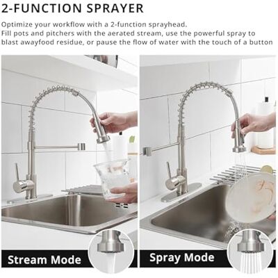 OEM Grifo De Fregadero De Cocina Con Panel Para Encimera, Moderno Grifo Monomando De Acero Inoxidable Niquelado Cepillado Con Cabezal Rociador Extraíble. OEM Grifo De Fregadero De Cocina Con Panel Para Encimera, Moderno Grifo Monomando De Acero Inoxidable Niquelado Cepillado Con Cabezal Rociador Extraíble.