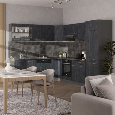 Vicco - Cocina Esquinera R-line, Hormigón Negro/antracita, 227 X 287 Cm Et Mármol Vicco - Cocina Esquinera R-line, Hormigón Negro/antracita, 227 X 287 Cm Et Mármol