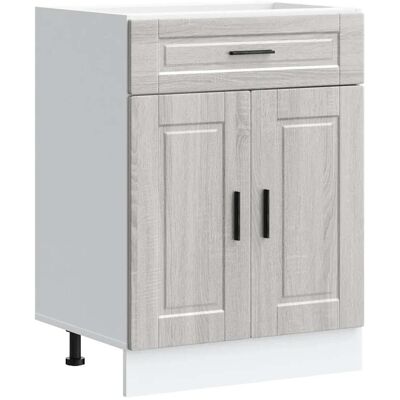 HELLOSHOP26 Práctico Mueble De Cocina Moderno Con Puertas Y Patas Ajustables 60 X 46 X 81,5 Cm Fabricado En Madera De Ingeniería Sonoma Gris 020050278 HELLOSHOP26 Práctico Mueble De Cocina Moderno Con Puertas Y Patas Ajustables 60 X 46 X 81,5 Cm Fabricado En Madera De Ingeniería Sonoma Gris 020050278