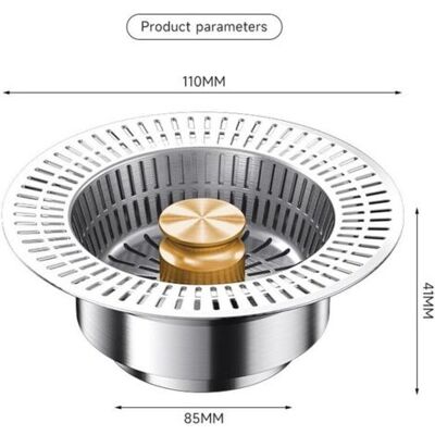 OEM Filtro De Desagüe De Acero Inoxidable Para Fregadero De Cocina, Filtra Eficazmente Los Residuos De Alimentos, Con Tapón De Desagüe Con Resorte - Crezuo OEM Filtro De Desagüe De Acero Inoxidable Para Fregadero De Cocina, Filtra Eficazmente Los Residuos De Alimentos, Con Tapón De Desagüe Con Resorte - Crezuo
