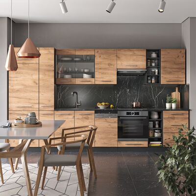 Vicco - Mueble De Cocina Fame-line, Oro Power Roble/antracita, 355 Cm , Et Mármol Vicco - Mueble De Cocina Fame-line, Oro Power Roble/antracita, 355 Cm , Et Mármol