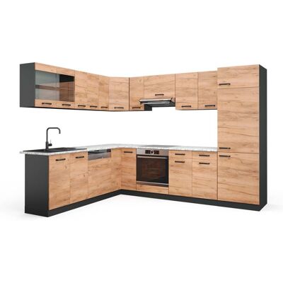 Vicco - Cocina Esquinera R-line, Oro Power Roble/antracita, 227 X 287 Cm , Et Mármol Vicco - Cocina Esquinera R-line, Oro Power Roble/antracita, 227 X 287 Cm , Et Mármol
