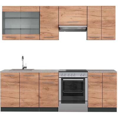 Vicco - Mueble De Cocina Fame-line, Oro Power Roble/antracita, 240 Cm , Et Mármol Vicco - Mueble De Cocina Fame-line, Oro Power Roble/antracita, 240 Cm , Et Mármol