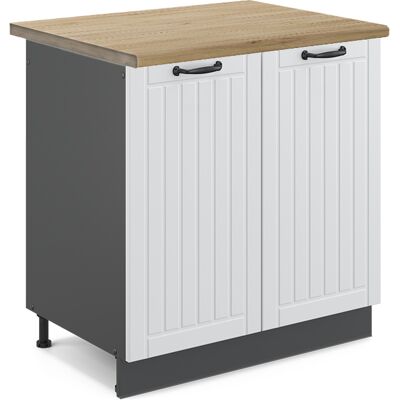 Armario Bajo Para Fregadero Fame-line, Blanco Casa De Campo, 80 Cm , Et Roble Vicco Armario Bajo Para Fregadero Fame-line, Blanco Casa De Campo, 80 Cm , Et Roble Vicco