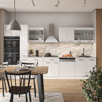 Vicco - R-Line - 350 cm - Blanco Brillo - Mueble de cocina Vicco - R-Line - 350 cm - Blanco Brillo - Mueble de cocina