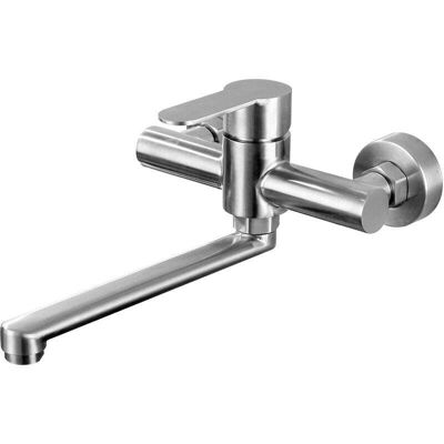 OEM Grifo De Cocina Mural Crezuo, Mezclador Giratorio De 360° Para Fregadero, Acero Inoxidable 304, Acabado Cepillado.-crezuo OEM Grifo De Cocina Mural Crezuo, Mezclador Giratorio De 360° Para Fregadero, Acero Inoxidable 304, Acabado Cepillado.-crezuo