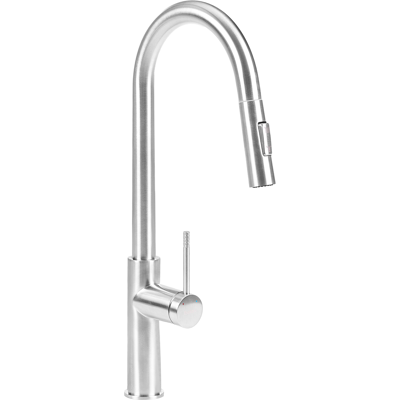 BELIANI Grifo De Cocina Con Caño Extraíble Grifo Mezclador De Acero Inoxidable Acabado Cepillado Plateado Paranam BELIANI Grifo De Cocina Con Caño Extraíble Grifo Mezclador De Acero Inoxidable Acabado Cepillado Plateado Paranam