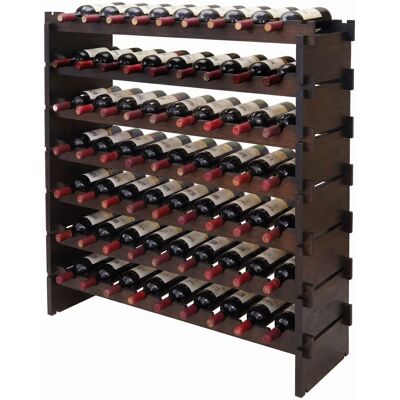 Relaxdays Botellero, 63 Botellas, Bambú, 94 X 85 X 25,5 Cm, Para Vino Tinto Y Blanco, Apilable, Marrón Relaxdays Botellero, 63 Botellas, Bambú, 94 X 85 X 25,5 Cm, Para Vino Tinto Y Blanco, Apilable, Marrón