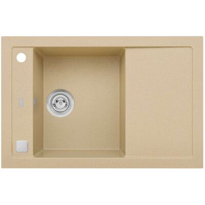 Alveus Formic - Fregadero De Granito 76x50 Cm, Con Control De Desagüe, Beige 1108033 Alveus Formic - Fregadero De Granito 76x50 Cm, Con Control De Desagüe, Beige 1108033