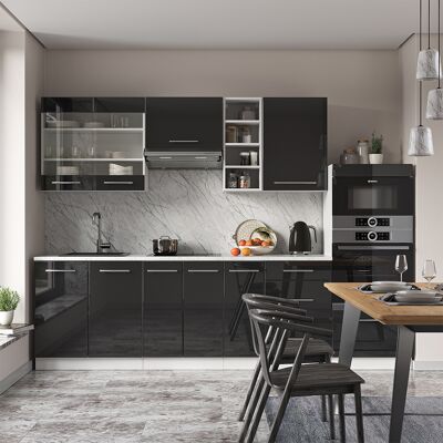 Vicco - Mueble De Cocina Fame-line, Antracita Brillo Intenso/blanco, 280 Cm , Et Mármol Vicco - Mueble De Cocina Fame-line, Antracita Brillo Intenso/blanco, 280 Cm , Et Mármol