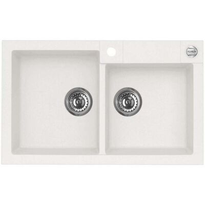 Alveus Rock - Fregadero De Granito 78x48 Cm, Con Control De Desagüe, Arctic 1090963 Alveus Rock - Fregadero De Granito 78x48 Cm, Con Control De Desagüe, Arctic 1090963