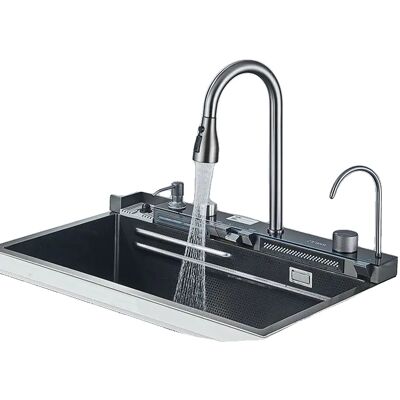 OEM Fregadero De Cocina, Material Granito, Grifo Y Dispensador De Jabón Integrados, Negro. OEM Fregadero De Cocina, Material Granito, Grifo Y Dispensador De Jabón Integrados, Negro.