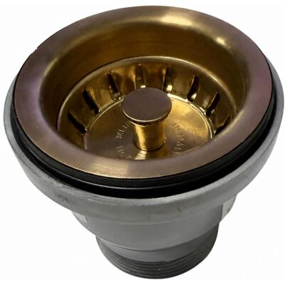 Válvula De Desagüe Lira Fregadero A Cesta Sin Rebosadero Diámetro 78 Mm Bronce Satinado Pvd Válvula De Desagüe Lira Fregadero A Cesta Sin Rebosadero Diámetro 78 Mm Bronce Satinado Pvd
