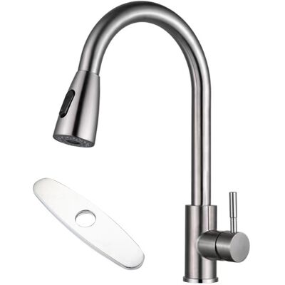 OEM Grifo De Cocina Con Cabezal Rociador Extraíble, Montaje En Encimera De Un Solo Orificio, Grifo De Fregadero De Cocina Monomando De Acero Inoxidable. OEM Grifo De Cocina Con Cabezal Rociador Extraíble, Montaje En Encimera De Un Solo Orificio, Grifo De Fregadero De Cocina Monomando De Acero Inoxidable.
