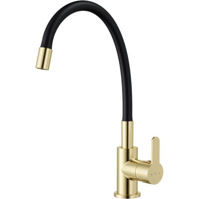 Essebagno Mémory Mezclador Para Fregadero Oro Cepillado Con Manguera Flexible Con Memoria De Forma Essebagno Mémory Mezclador Para Fregadero Oro Cepillado Con Manguera Flexible Con Memoria De Forma