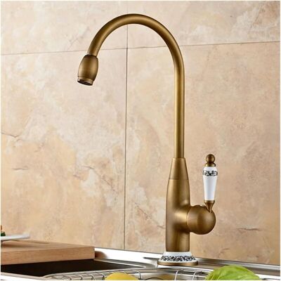 OEM Grifo De Cocina Antiguo De Cobre Con Caño Giratorio De 360 Grados, Grifo De Fregadero De Latón Para Encimera, Grifo De Fregadero De Agua Fría, Grifo De Lavabo De Baño De Cerámica -crezuo OEM Grifo De Cocina Antiguo De Cobre Con Caño Giratorio De 360 Grados, Grifo De Fregadero De Latón Para Encimera, Grifo De Fregadero De Agua Fría, Grifo De Lavabo De Baño De Cerámica -crezuo