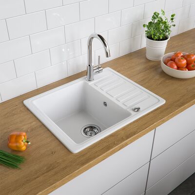Bergstroem - Fregadero , Blanco, 57.5 X 46 Cm Con Tendedero, Bergström Bergstroem - Fregadero , Blanco, 57.5 X 46 Cm Con Tendedero, Bergström