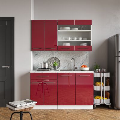 Vicco - Fame-Line - 140 cm - Burdeos brillo intenso - Kitchen set Vicco - Fame-Line - 140 cm - Burdeos brillo intenso - Kitchen set