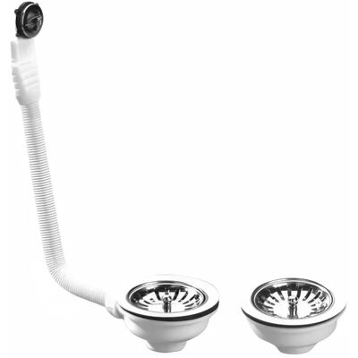 Nicoll - Juego De Tapones Cromados Con Y Sin Rebosadero Para Doble Lavabo - 0204168 Nicoll - Juego De Tapones Cromados Con Y Sin Rebosadero Para Doble Lavabo - 0204168