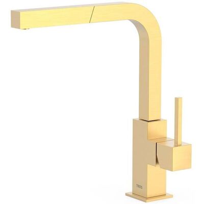 Grifo de Cocina Monomando - Caño Extraíble, Oro Mate 24K Grifo de Cocina Monomando - Caño Extraíble, Oro Mate 24K