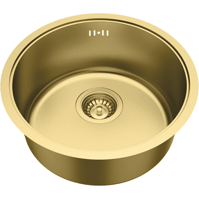 Essebagno Essenox Fregadero 1 Cubeta Redonda En Acero Inoxidable 42.5cm Oro Cepillado Essebagno Essenox Fregadero 1 Cubeta Redonda En Acero Inoxidable 42.5cm Oro Cepillado