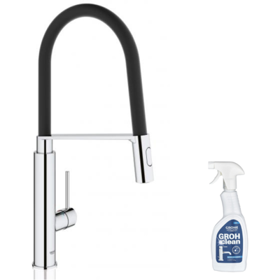 Mezclador de cocina de caño alto Grohe - Ducha extraíble - Cartucho cerámico - Giro 360° - Montaje rápido Mezclador de cocina de caño alto Grohe - Ducha extraíble - Cartucho cerámico - Giro 360° - Montaje rápido