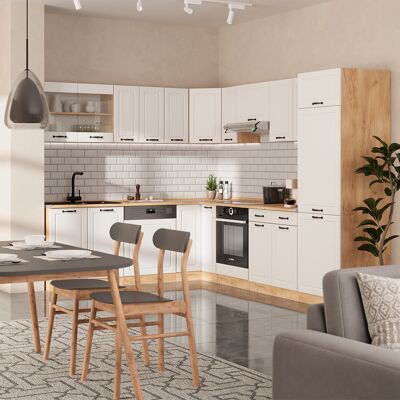 Vicco - Cocina Esquinera R-line, Casa De Campo Blanca/roble Dorado, 227 X 287 Cm , Et Mármol Vicco - Cocina Esquinera R-line, Casa De Campo Blanca/roble Dorado, 227 X 287 Cm , Et Mármol