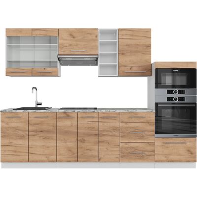 Mueble De Cocina Fame-line, Oro Potencia Roble/blanco, 280 Cm , Et Mármol, Vicco Mueble De Cocina Fame-line, Oro Potencia Roble/blanco, 280 Cm , Et Mármol, Vicco