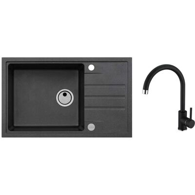 Alveus - Conjunto De Fregadero Intermezzo 130 Y Grifo Kati, Carbono Seta25867 Alveus - Conjunto De Fregadero Intermezzo 130 Y Grifo Kati, Carbono Seta25867
