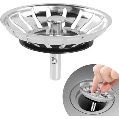 ENLENK Cesta Para Desagüe De Fregadero De Cocina - Colador Universal De Acero Inoxidable, Tapón De Cesta Emergente - Apto Para Lavavajillas, No Se Obstruye Ni Se Desborda - 82 Mm ENLENK Cesta Para Desagüe De Fregadero De Cocina - Colador Universal De Acero Inoxidable, Tapón De Cesta Emergente - Apto Para Lavavajillas, No Se Obstruye Ni Se Desborda - 82 Mm