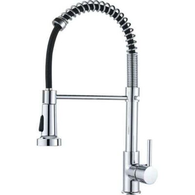 OEM Grifo Monomando De Cocina De Latón Con Resorte Y Cabezal Rociador Extraíble, Grifo Mezclador Para Fregadero, Cromado. OEM Grifo Monomando De Cocina De Latón Con Resorte Y Cabezal Rociador Extraíble, Grifo Mezclador Para Fregadero, Cromado.