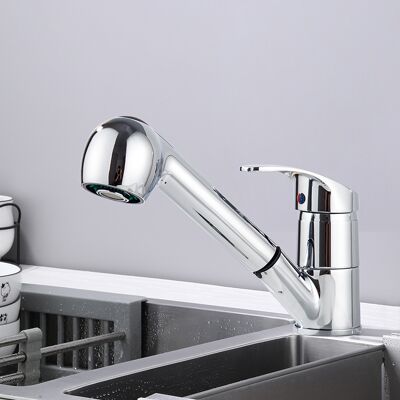 OEM Grifo De Cocina Con 2 Tipos De Chorro, Giratorio 360°, Grifo De Fregadero Extensible De Acero Inoxidable, Grifo Mezclador De Alta Presión, Color Plata. OEM Grifo De Cocina Con 2 Tipos De Chorro, Giratorio 360°, Grifo De Fregadero Extensible De Acero Inoxidable, Grifo Mezclador De Alta Presión, Color Plata.