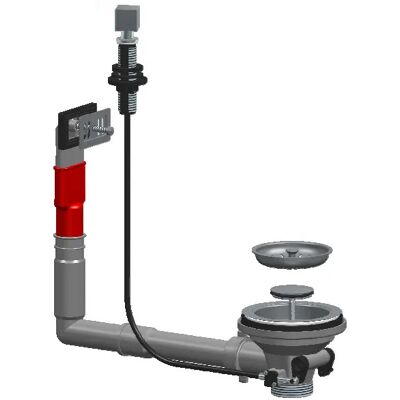 Lira - Desagüe Automático De Fregadero Satinado Con Rebosadero Rectangular Que Ahorra Espacio Y Botón Pulsador Cromado Lira - Desagüe Automático De Fregadero Satinado Con Rebosadero Rectangular Que Ahorra Espacio Y Botón Pulsador Cromado