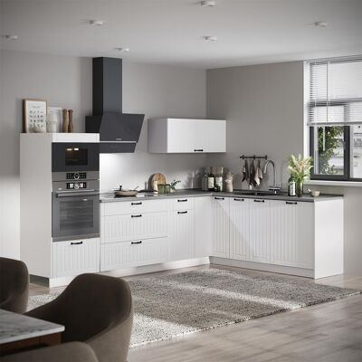 Cocina Esquinera Fame-line, Blanco Casa De Campo/blanco, 287 X 207 Cm Sin Encimera, Vicco Cocina Esquinera Fame-line, Blanco Casa De Campo/blanco, 287 X 207 Cm Sin Encimera, Vicco
