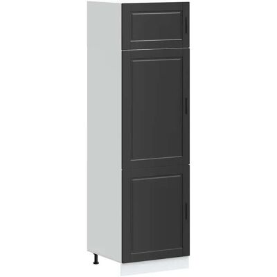 HELLOSHOP26 Mueble De Cocina Porto Con Gran Capacidad De Almacenamiento 60 X 57 X 207 Cm En Madera De Ingeniería Negra 020050413 HELLOSHOP26 Mueble De Cocina Porto Con Gran Capacidad De Almacenamiento 60 X 57 X 207 Cm En Madera De Ingeniería Negra 020050413