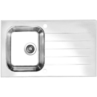 Alveus Glassix - Fregadero, 86x50 Cm, Con Control De Desagüe, Cristal Blanco/acero Inoxidable 1099462 Alveus Glassix - Fregadero, 86x50 Cm, Con Control De Desagüe, Cristal Blanco/acero Inoxidable 1099462