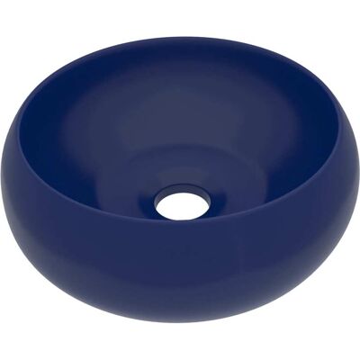 Lavabo Redondo Azul de Lujo en Cerámica - Accesorio para Baño Lavabo Redondo Azul de Lujo en Cerámica - Accesorio para Baño