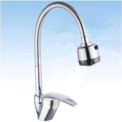 Trade Shop Traesio - Grifo de Cocina Ajustable - Doble Chorro Cromo Trade Shop Traesio - Grifo de Cocina Ajustable - Doble Chorro Cromo