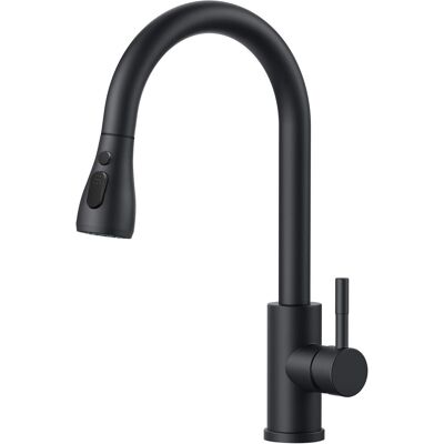 OEM Grifo De Cocina, Caño Retráctil, Grifo Mezclador De Cocina, Grifo De Cocina De Alta Presión Giratorio De 360 Grados, 2 Boquillas Rociadoras, Con Curva Pronunciada, Color Negro. OEM Grifo De Cocina, Caño Retráctil, Grifo Mezclador De Cocina, Grifo De Cocina De Alta Presión Giratorio De 360 Grados, 2 Boquillas Rociadoras, Con Curva Pronunciada, Color Negro.