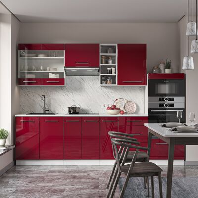 Vicco - Mueble De Cocina Fame-line, Burdeos Brillo Intenso/blanco, 280 Cm , Et Mármol Vicco - Mueble De Cocina Fame-line, Burdeos Brillo Intenso/blanco, 280 Cm , Et Mármol