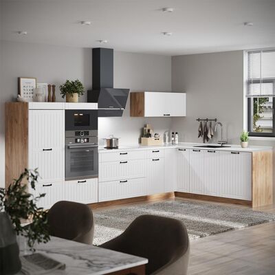 Cocina Esquinera Fame-line, Blanco Casa De Campo/roble Dorado, 347 X 207 Cm, Et Mármol, Vicco Cocina Esquinera Fame-line, Blanco Casa De Campo/roble Dorado, 347 X 207 Cm, Et Mármol, Vicco
