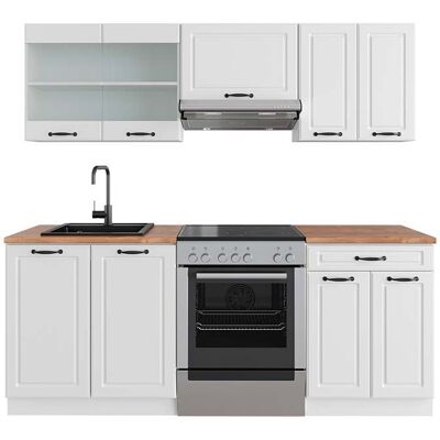 Mueble De Cocina R-line, Casa De Campo Blanca/blanca, 200 Cm , Et Roble, Vicco Mueble De Cocina R-line, Casa De Campo Blanca/blanca, 200 Cm , Et Roble, Vicco