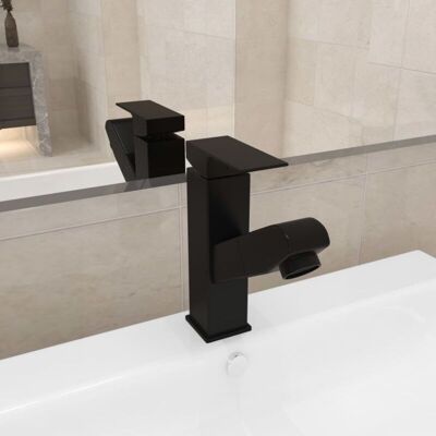Grifo De Lavabo De Baño Con Función Extraíble Negro 157x172 Mm Vidaxl Grifo De Lavabo De Baño Con Función Extraíble Negro 157x172 Mm Vidaxl
